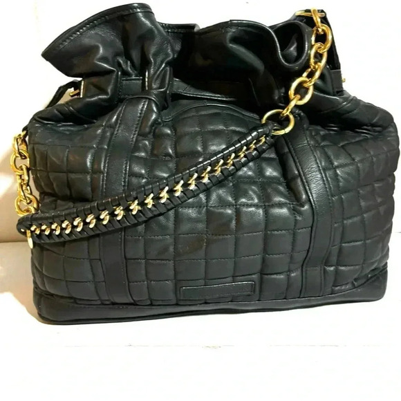 Bcbg maxazria black quilted leather shoulder handbag - Picture 2 of 9